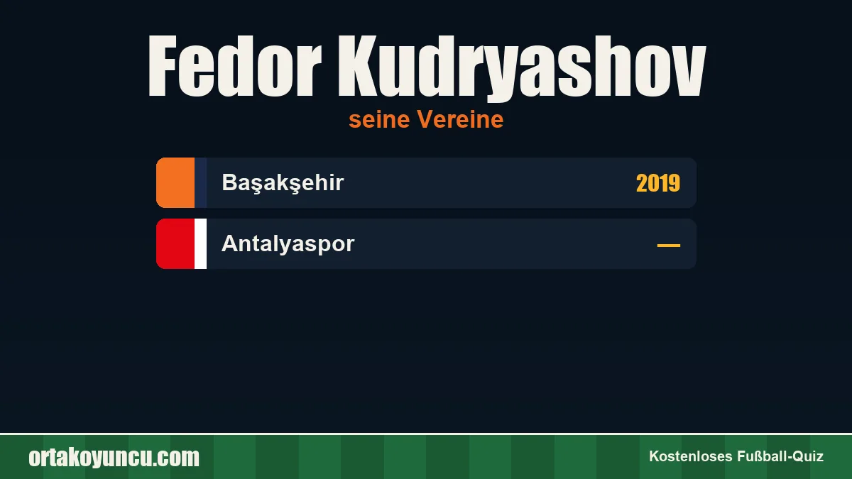 Fedor Kudryashov: Vereine und Jahre