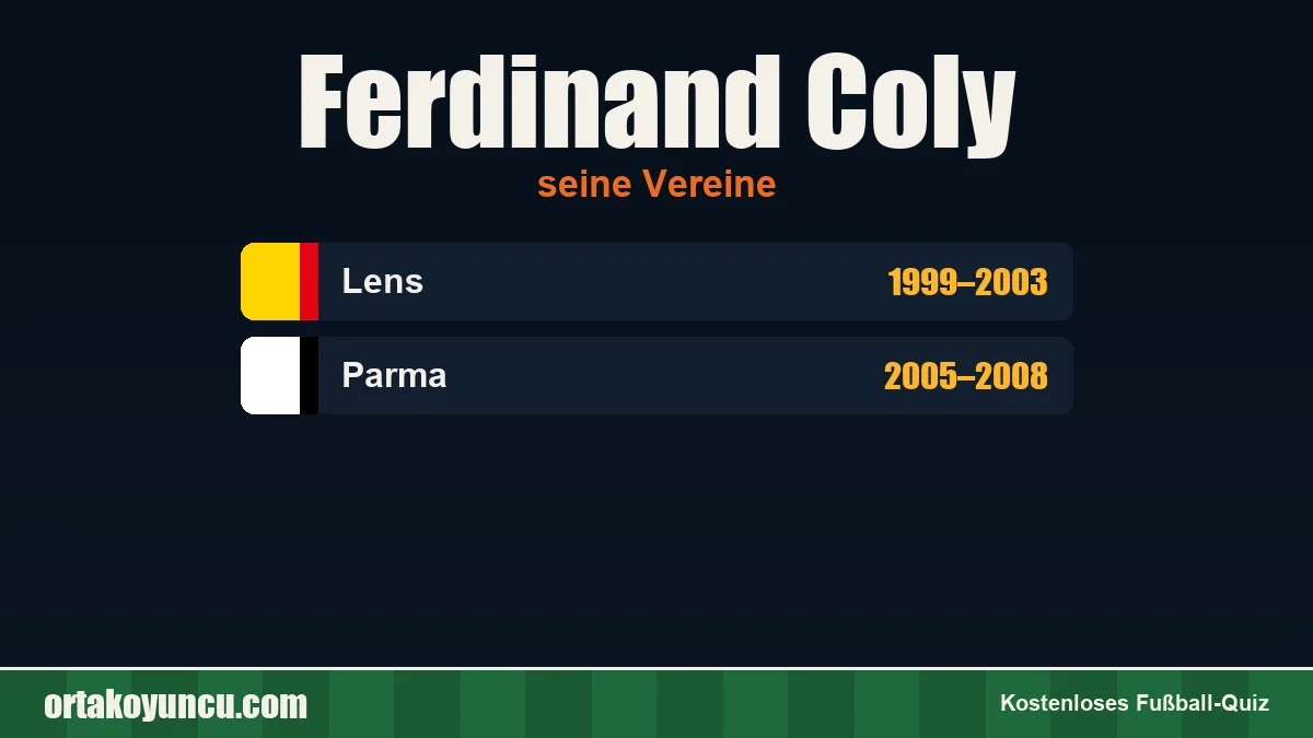 Ferdinand Coly: Vereine und Jahre