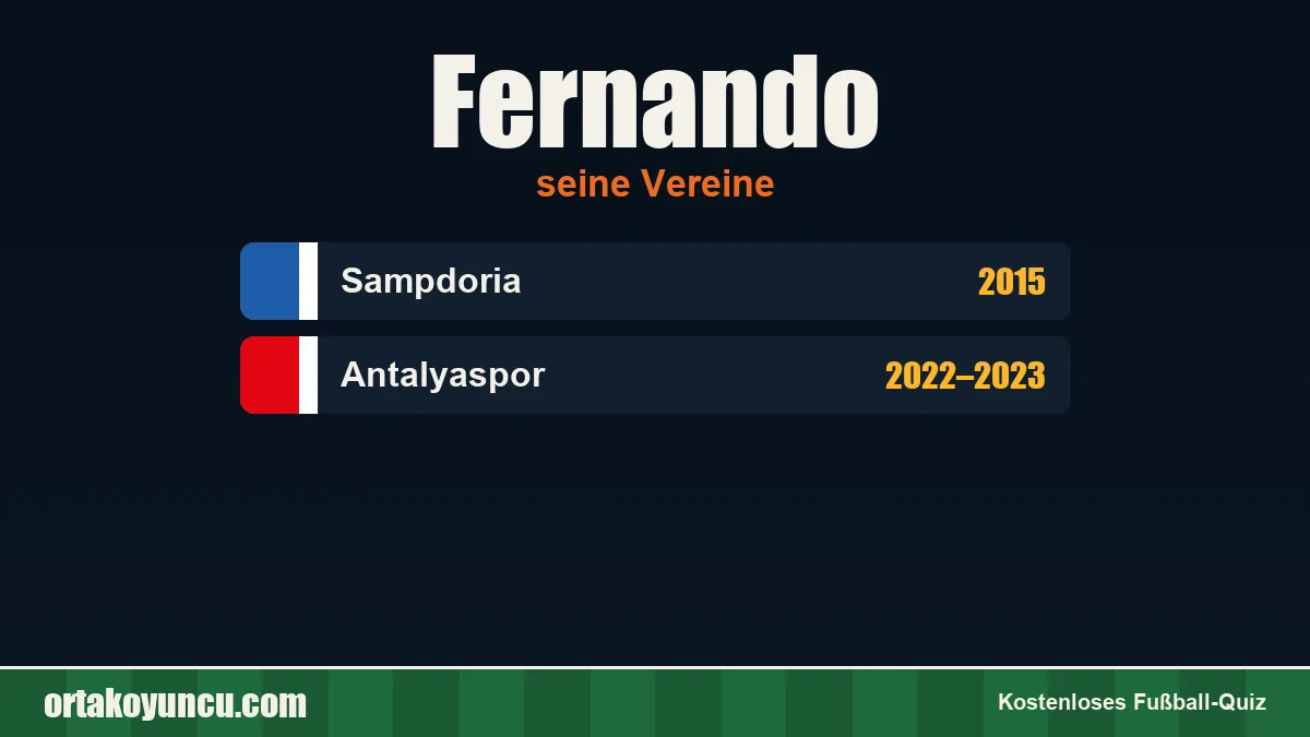 Fernando: Vereine und Jahre