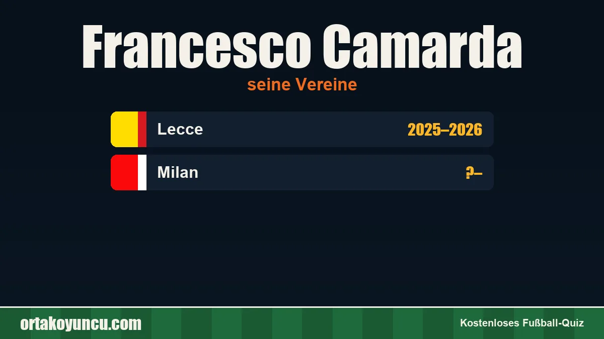 Francesco Camarda: Vereine und Jahre