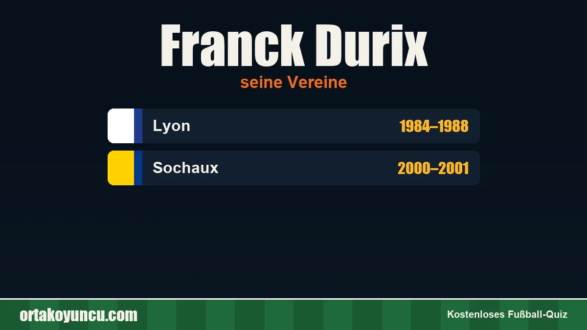 Franck Durix: Vereine und Jahre