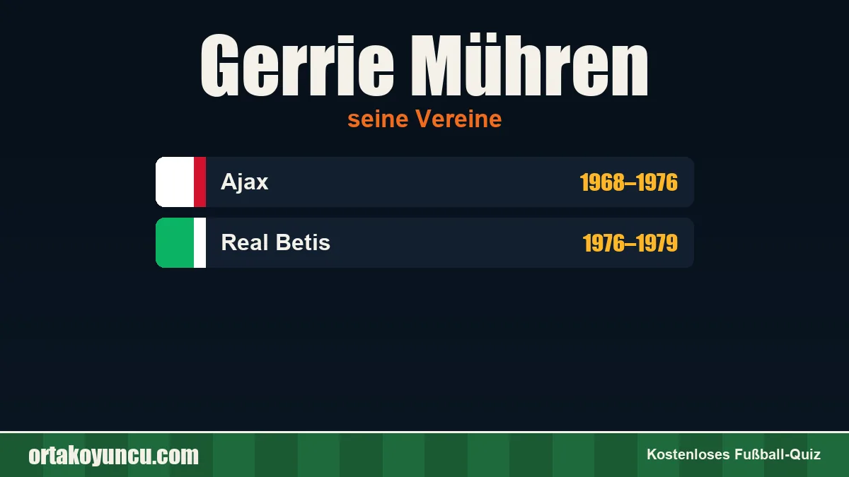 Gerrie Mühren: Vereine und Jahre