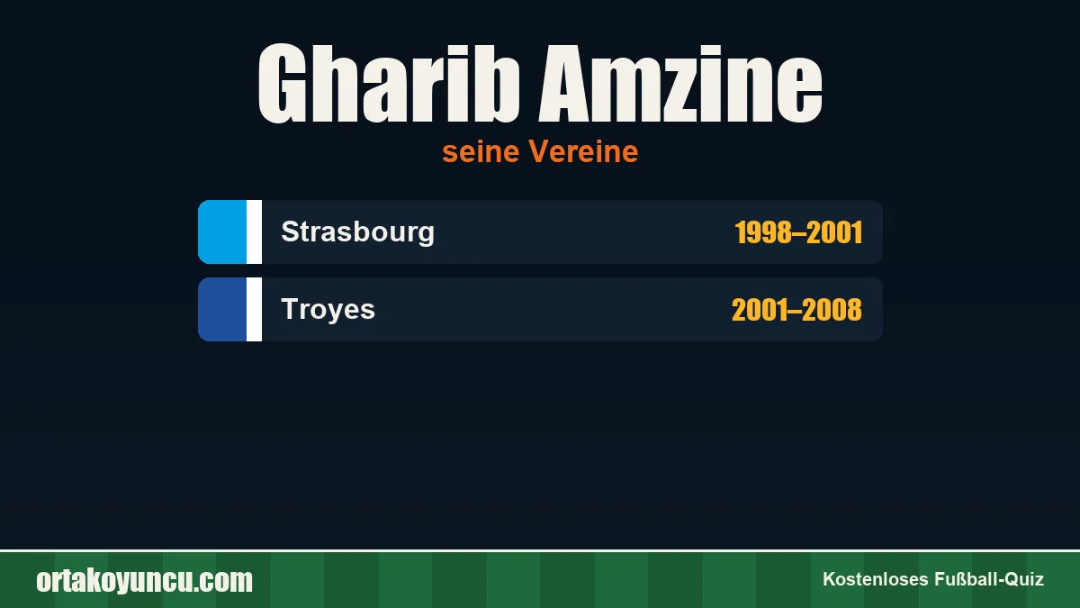 Gharib Amzine: Vereine und Jahre