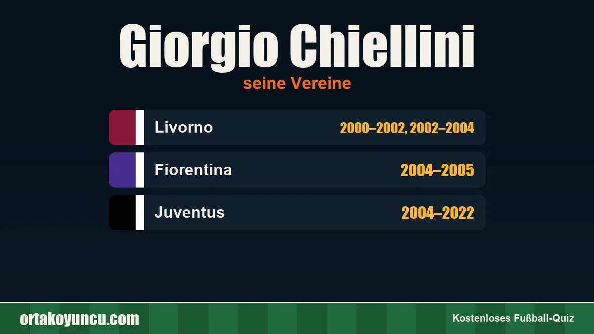 Giorgio Chiellini: Vereine und Jahre
