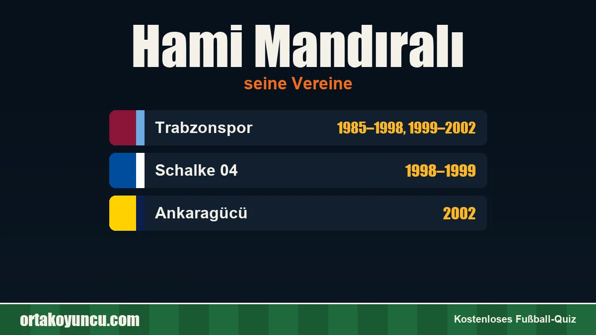 Hami Mandıralı: Vereine und Jahre