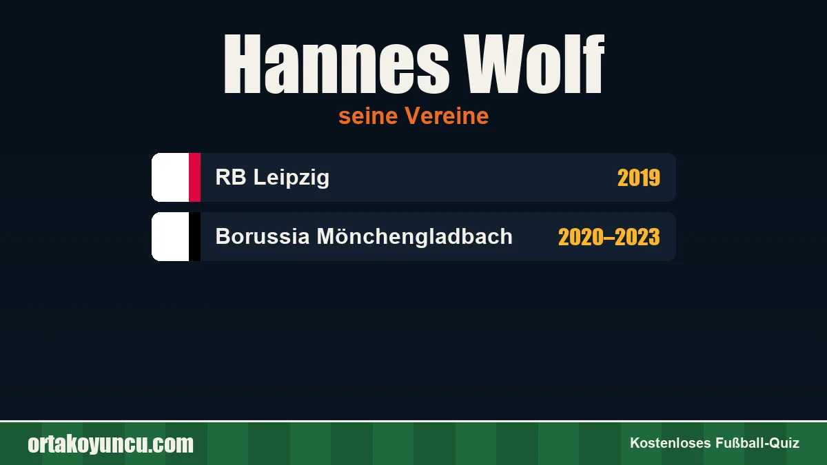 Hannes Wolf: Vereine und Jahre