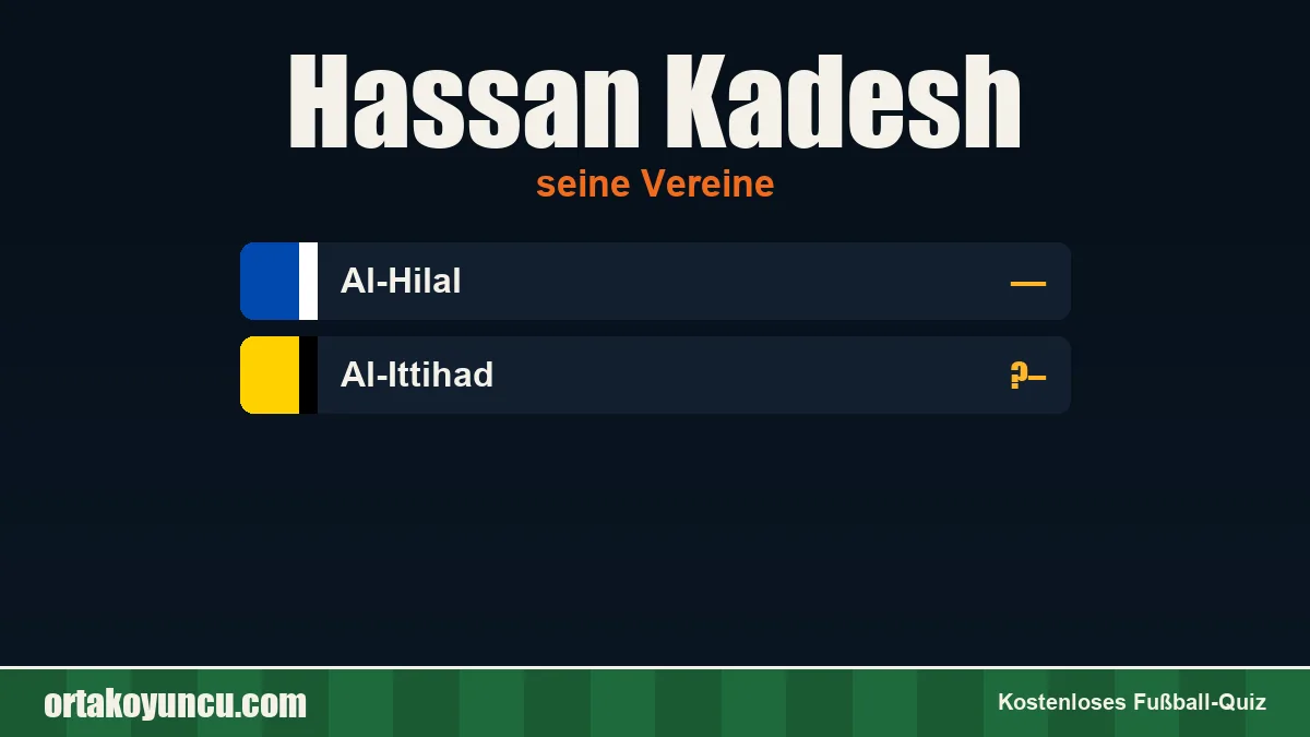 Hassan Kadesh: Vereine und Jahre