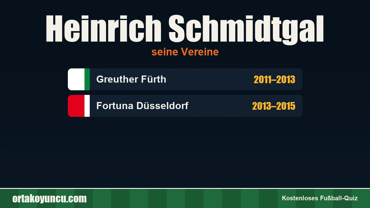 Heinrich Schmidtgal: Vereine und Jahre