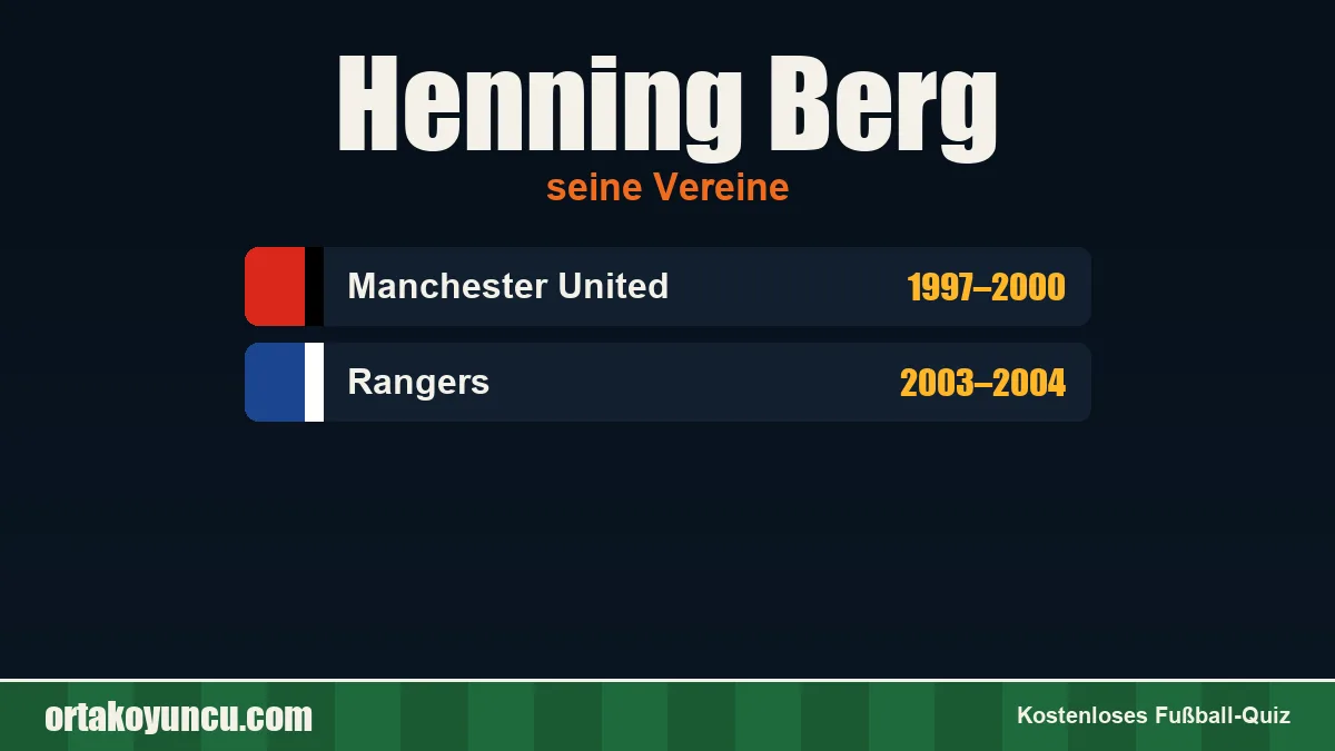 Henning Berg: Vereine und Jahre