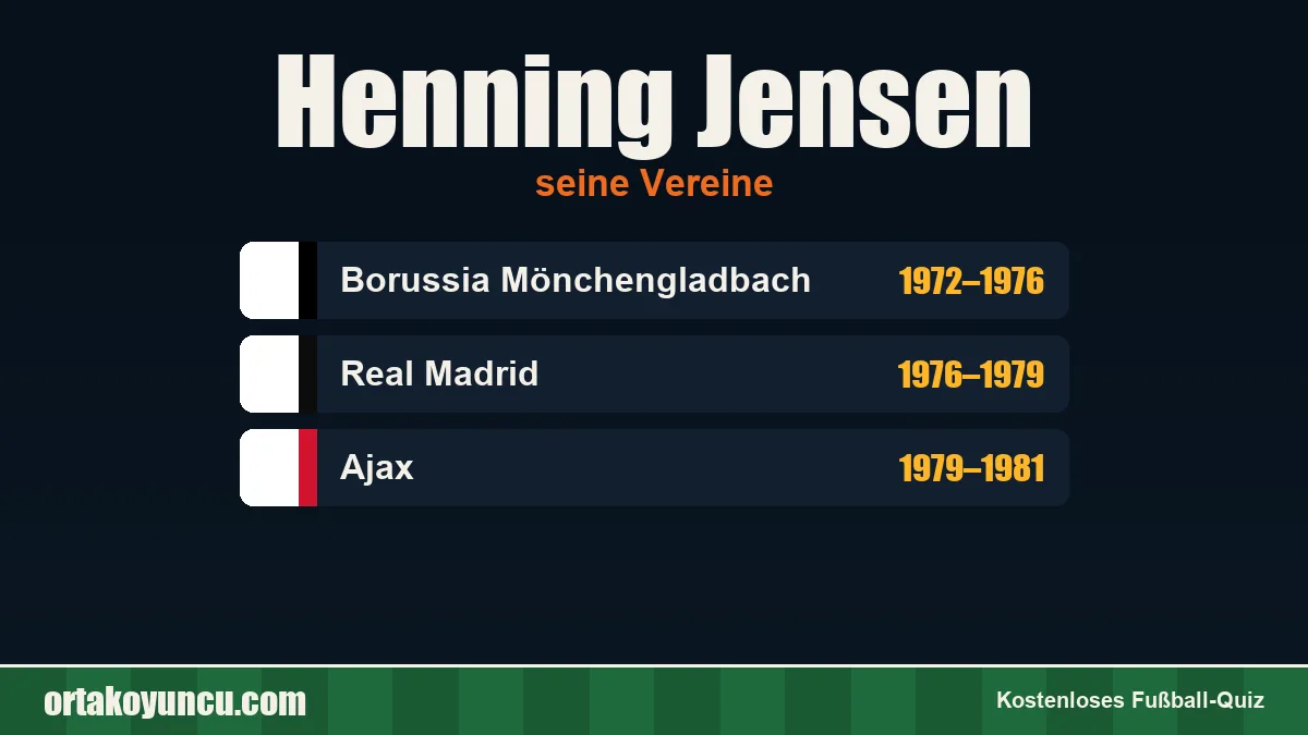Henning Jensen: Vereine und Jahre