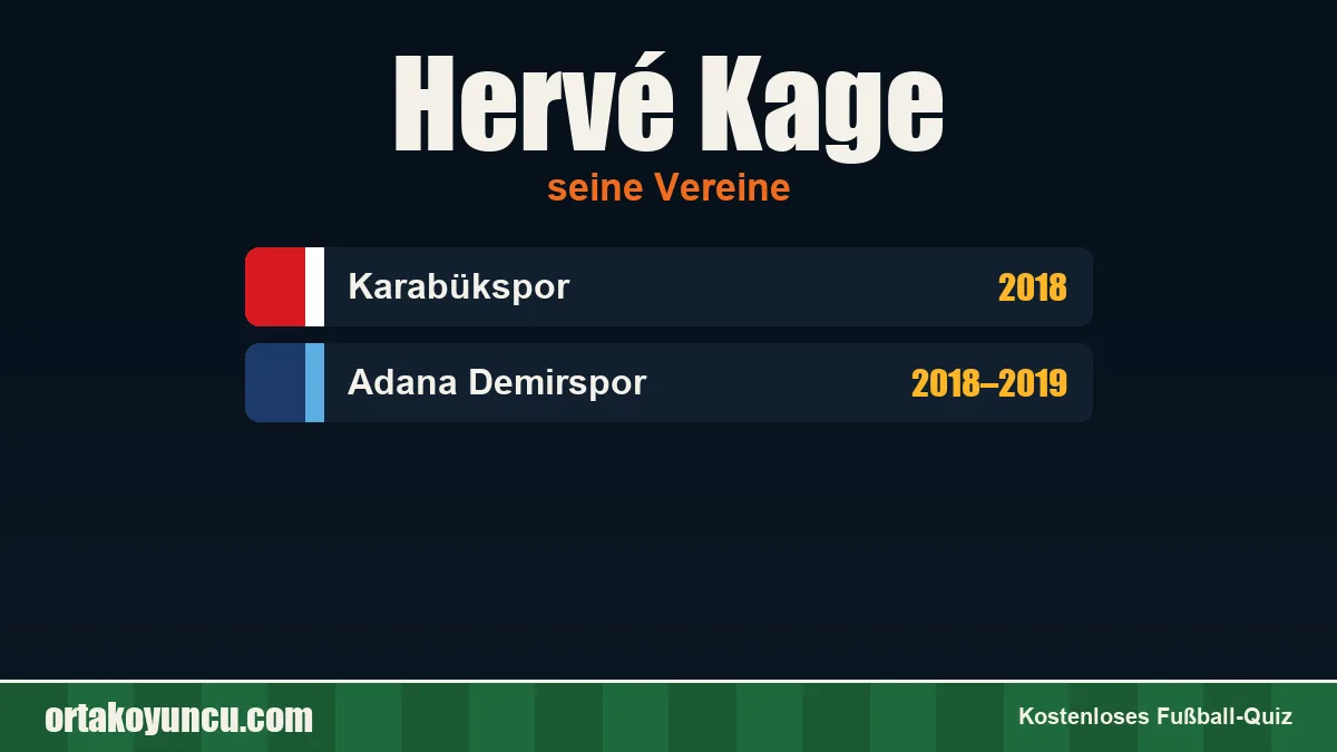 Hervé Kage: Vereine und Jahre