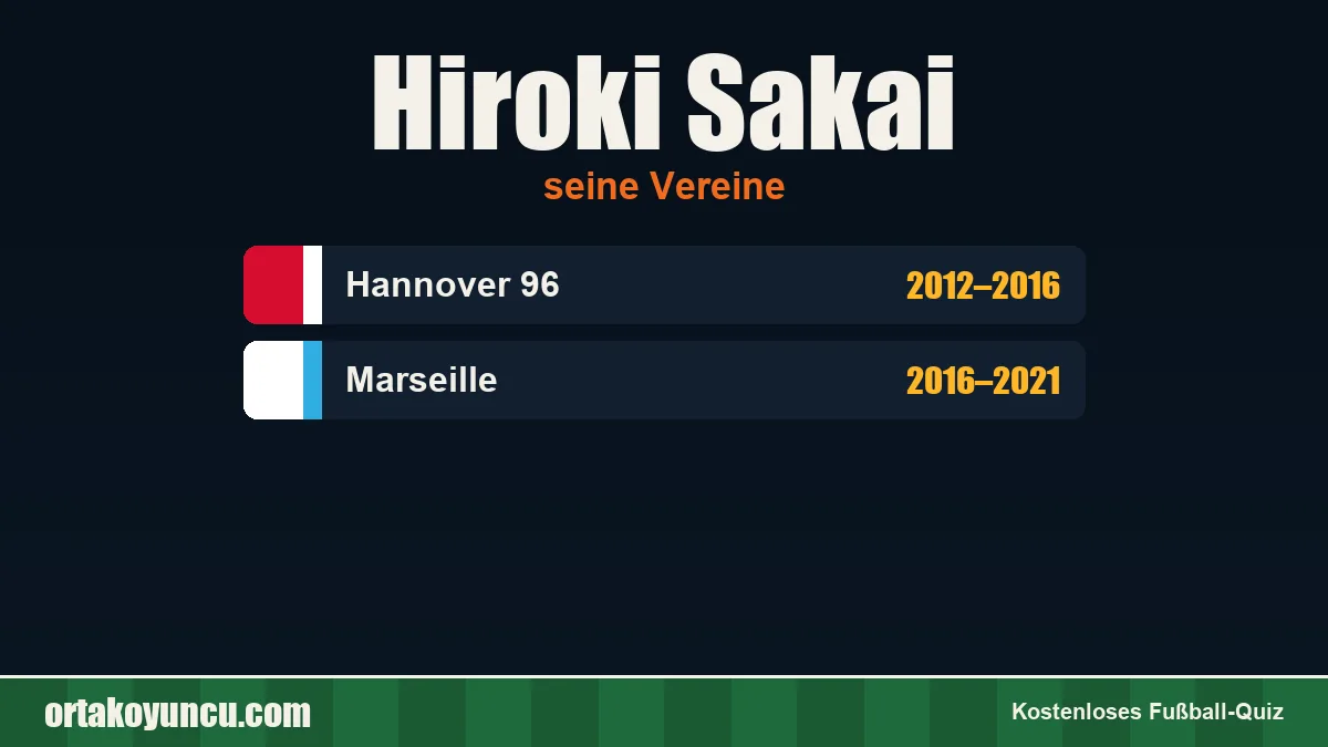 Hiroki Sakai: Vereine und Jahre