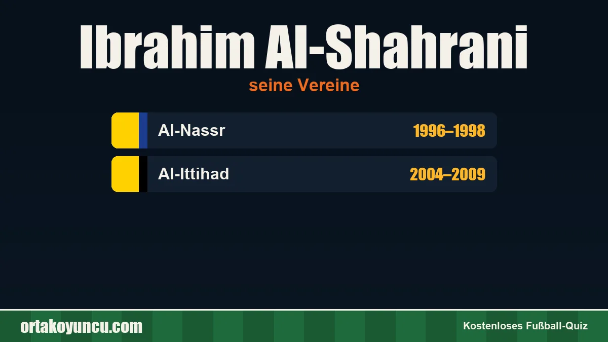Ibrahim Al-Shahrani: Vereine und Jahre
