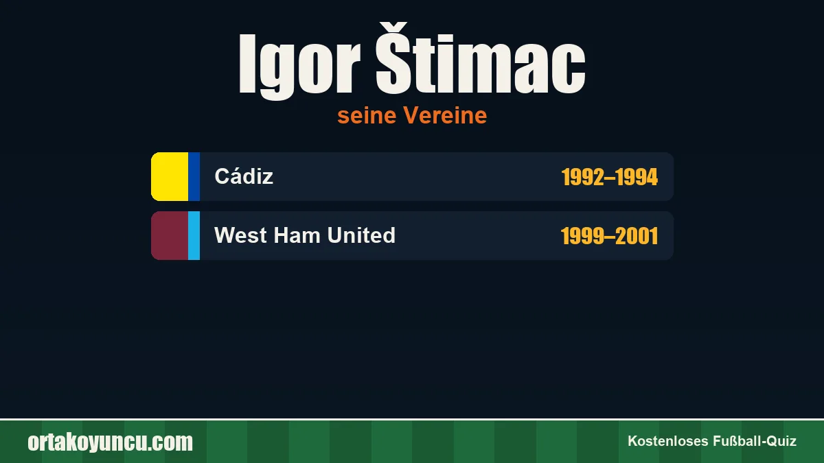 Igor Štimac: Vereine und Jahre
