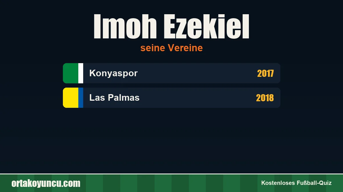 Imoh Ezekiel: Vereine und Jahre