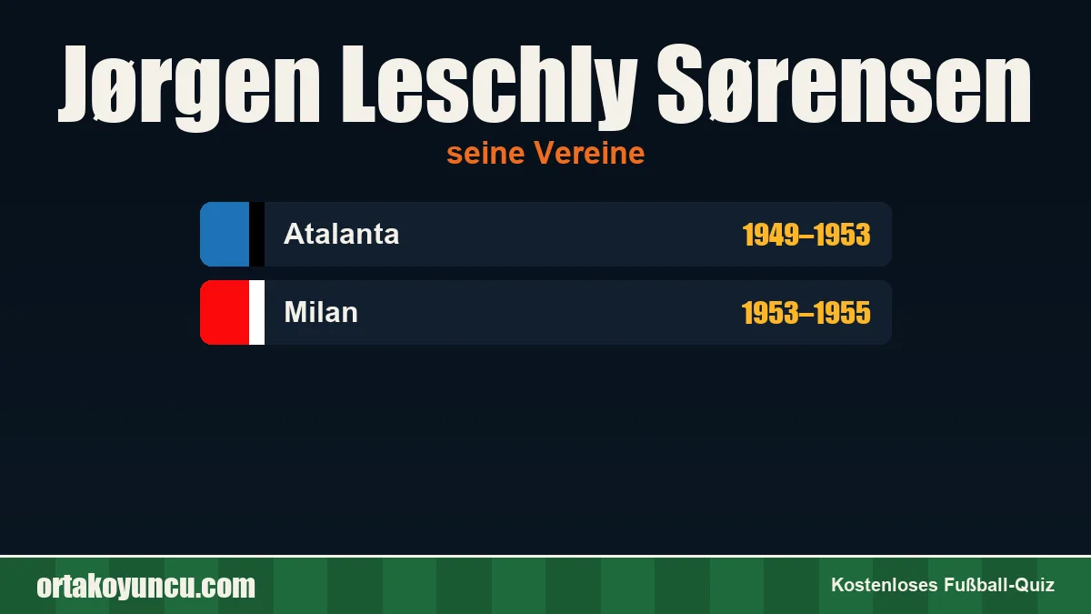 Jørgen Leschly Sørensen: Vereine und Jahre