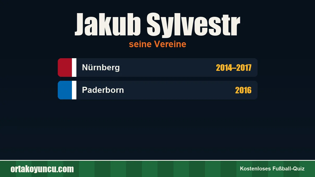 Jakub Sylvestr: Vereine und Jahre