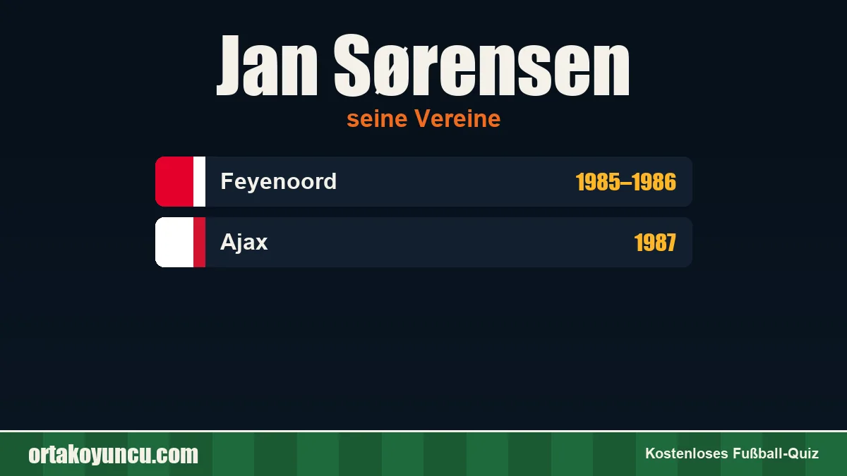 Jan Sørensen: Vereine und Jahre