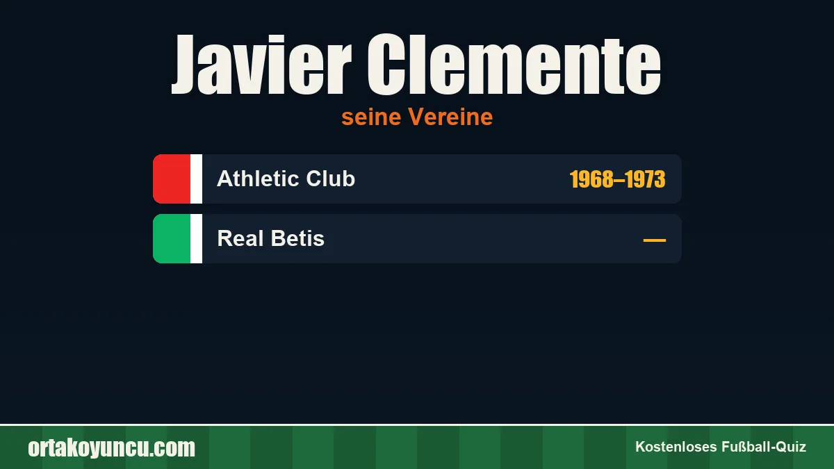 Javier Clemente: Vereine und Jahre