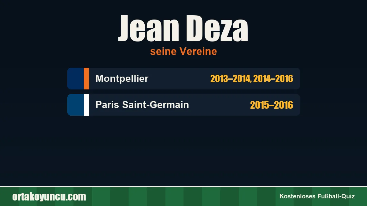 Jean Deza: Vereine und Jahre