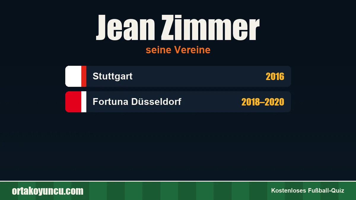 Jean Zimmer: Vereine und Jahre