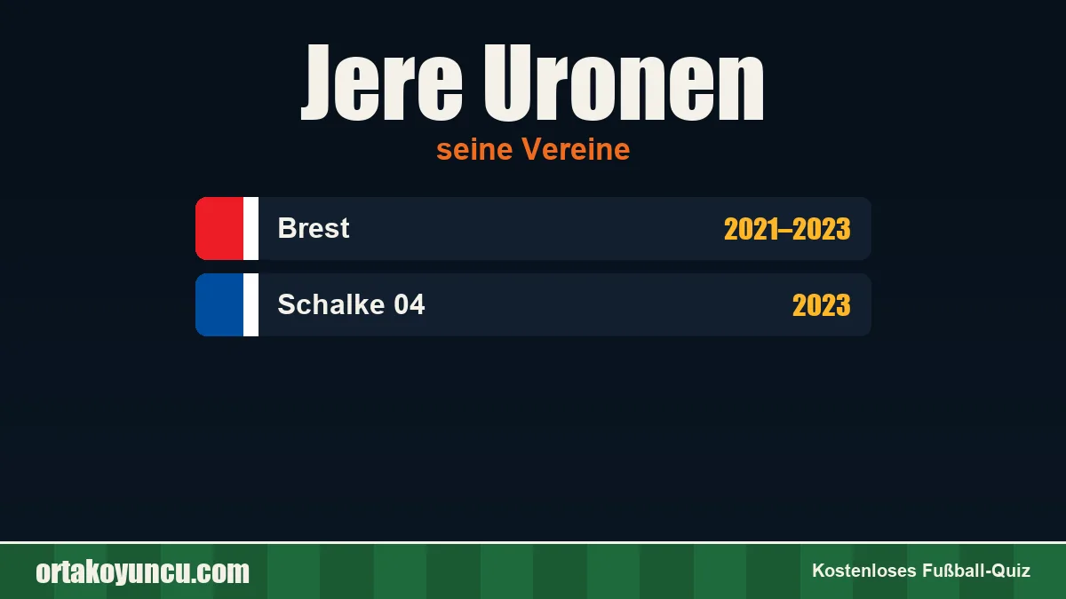 Jere Uronen: Vereine und Jahre
