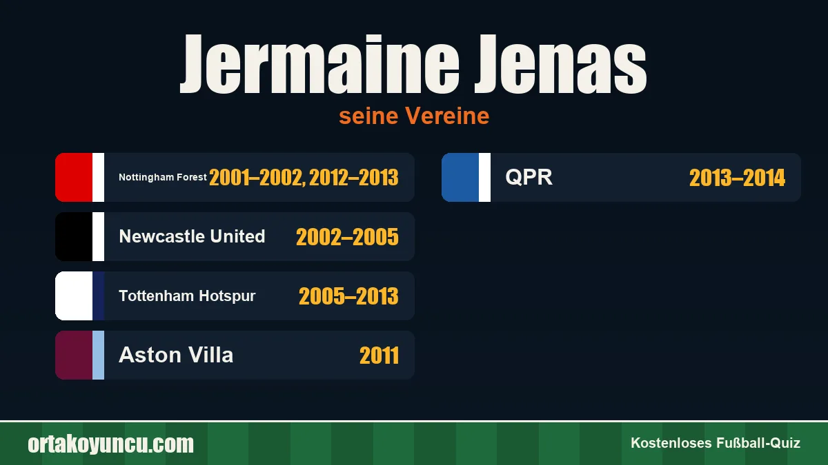 Jermaine Jenas: Vereine und Jahre