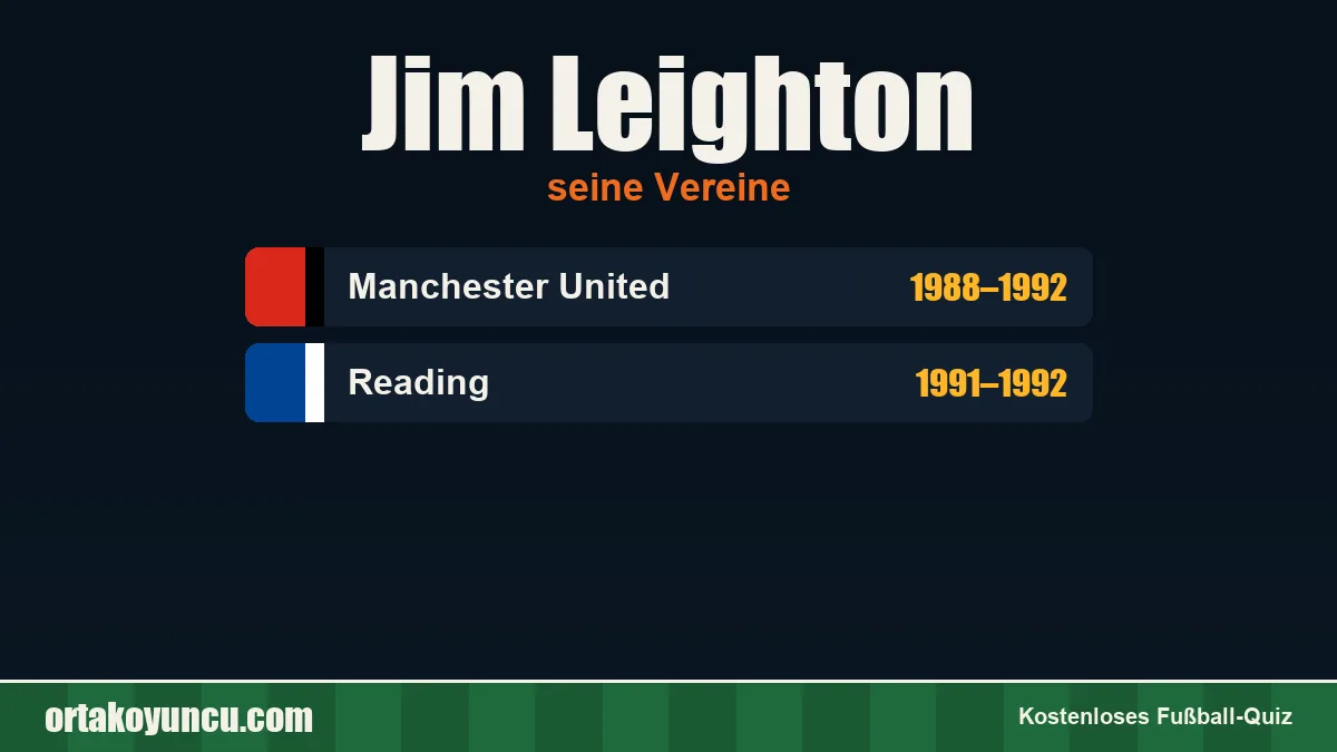 Jim Leighton: Vereine und Jahre