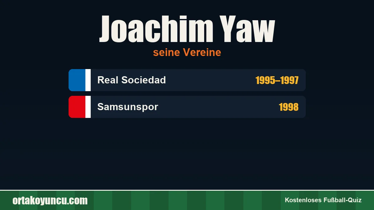 Joachim Yaw: Vereine und Jahre