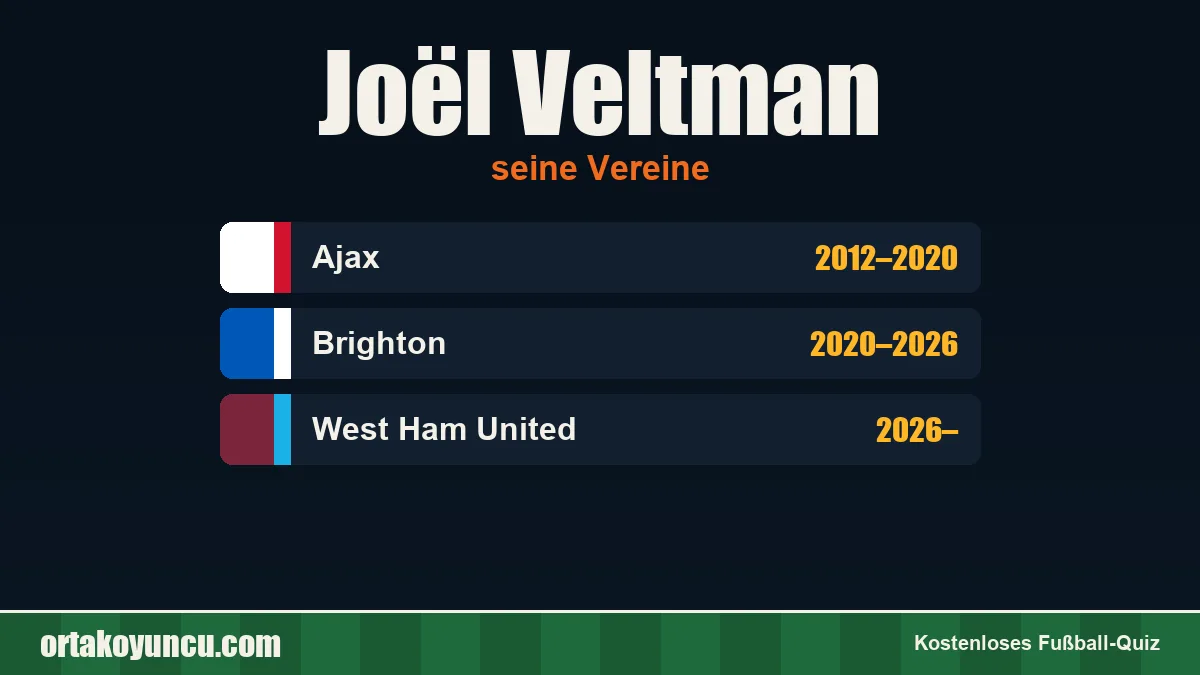 Joël Veltman: Vereine und Jahre