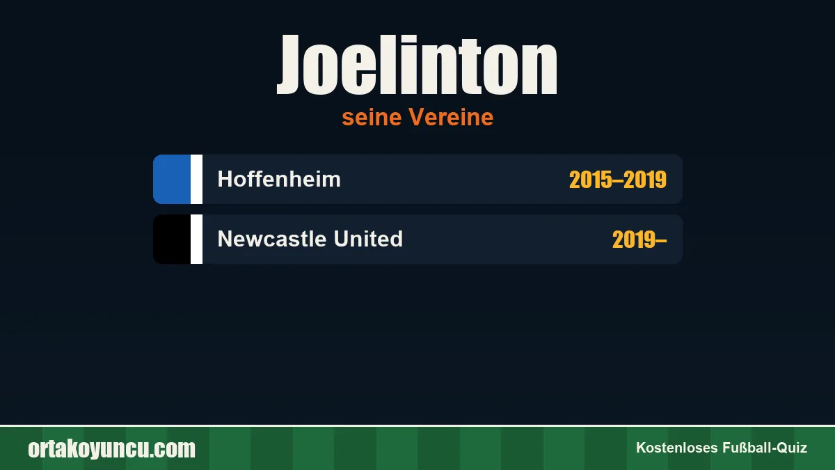 Joelinton: Vereine und Jahre