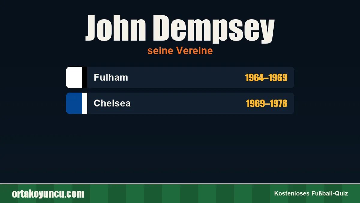 John Dempsey: Vereine und Jahre