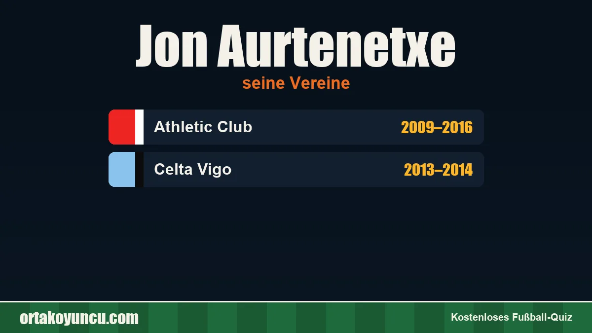 Jon Aurtenetxe: Vereine und Jahre