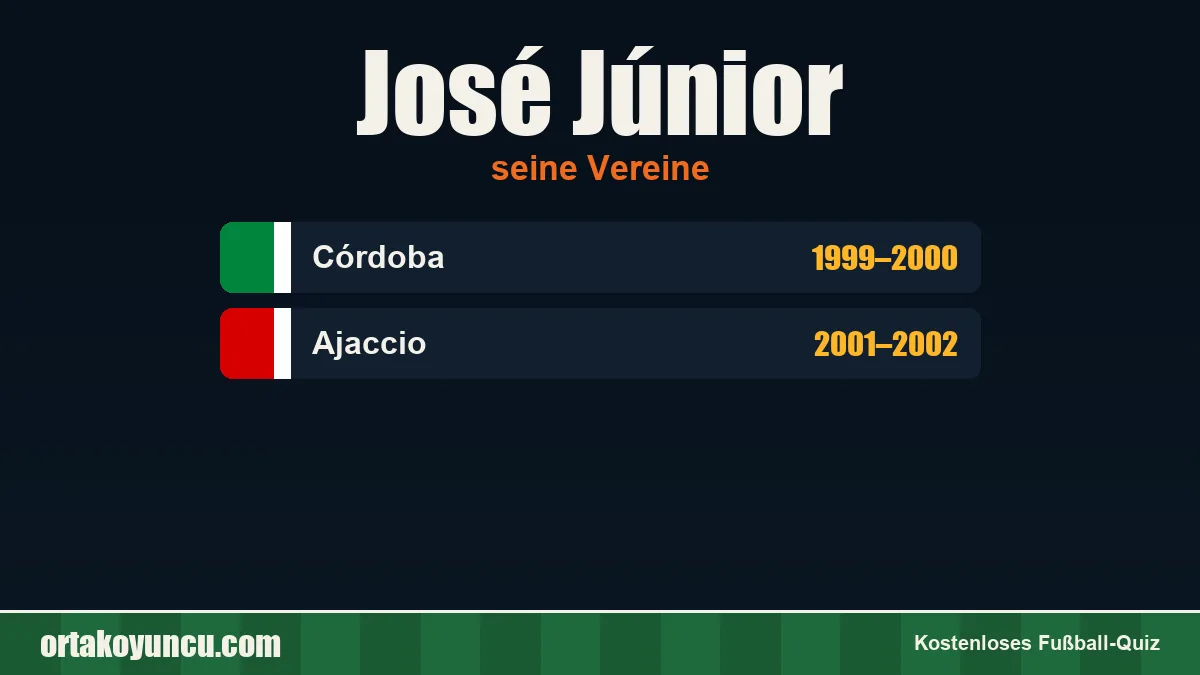 José Júnior: Vereine und Jahre