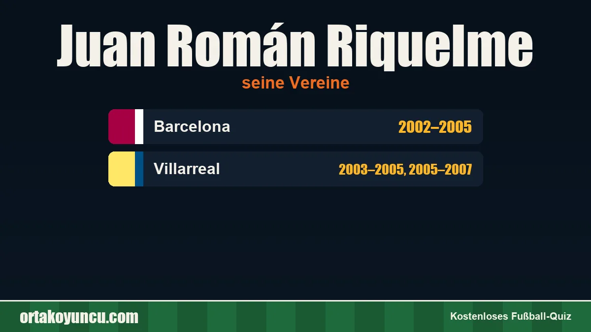 Juan Román Riquelme: Vereine und Jahre