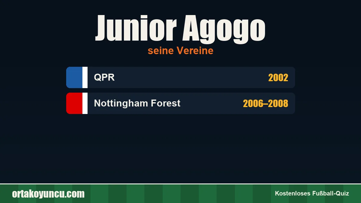 Junior Agogo: Vereine und Jahre