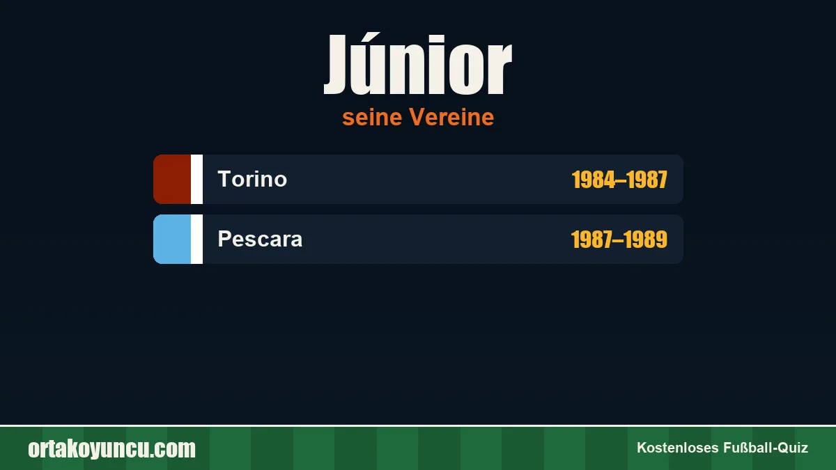 Júnior: Vereine und Jahre