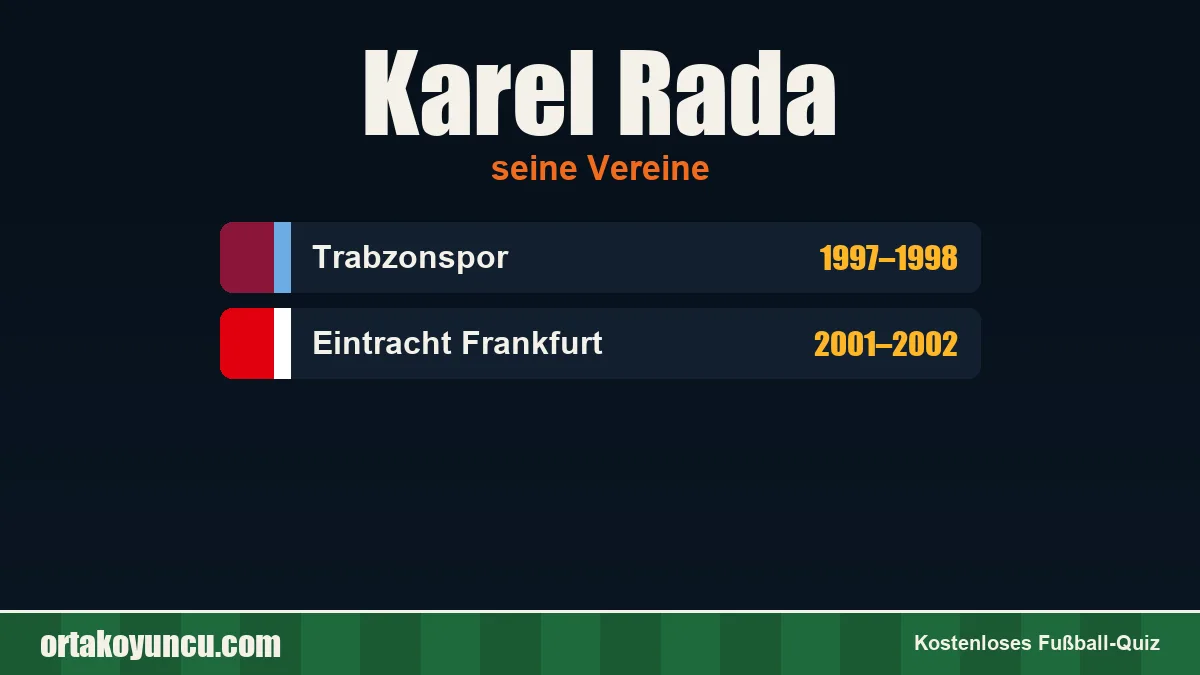 Karel Rada: Vereine und Jahre