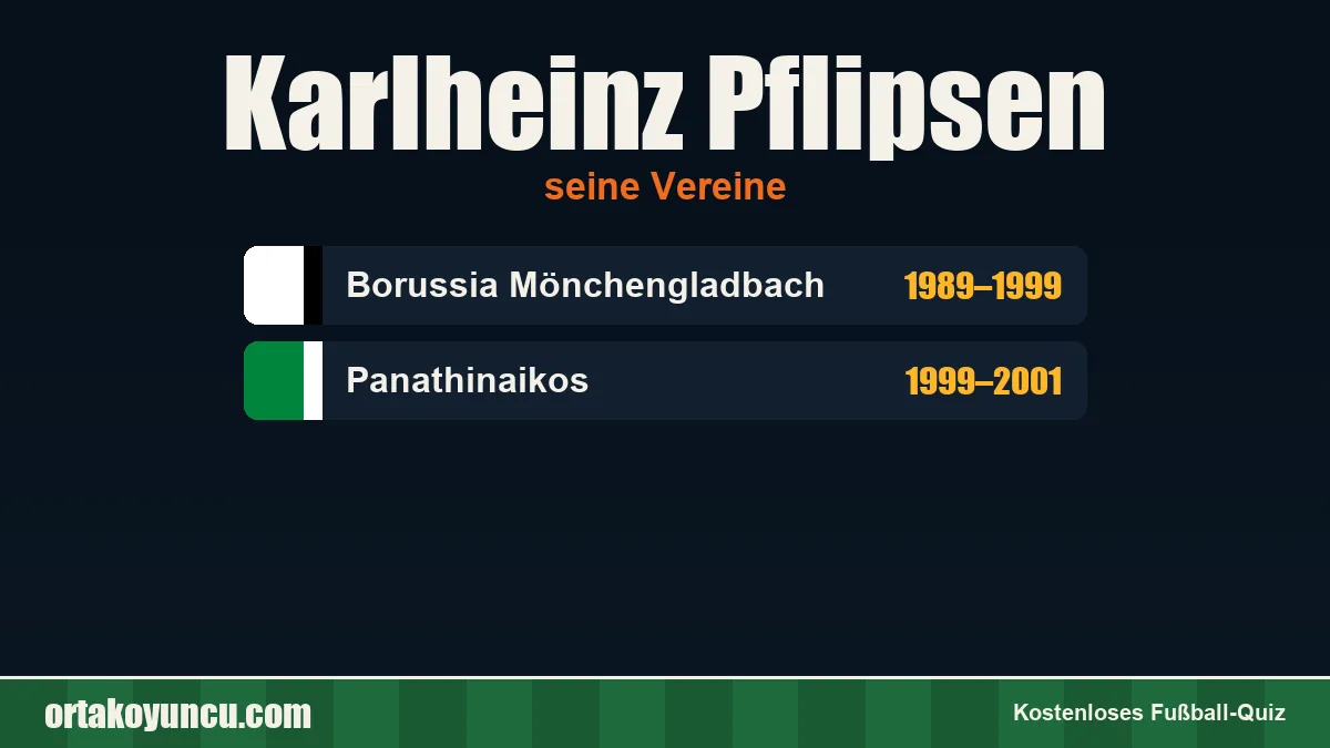 Karlheinz Pflipsen: Vereine und Jahre