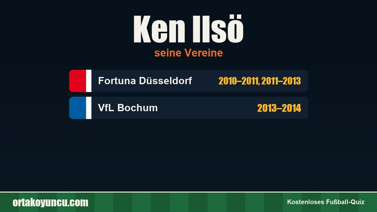 Ken Ilsö: Vereine und Jahre