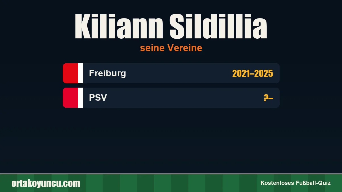 Kiliann Sildillia: Vereine und Jahre