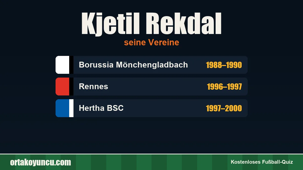Kjetil Rekdal: Vereine und Jahre