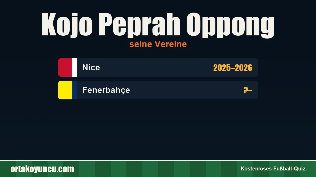 Kojo Peprah Oppong: Vereine und Jahre