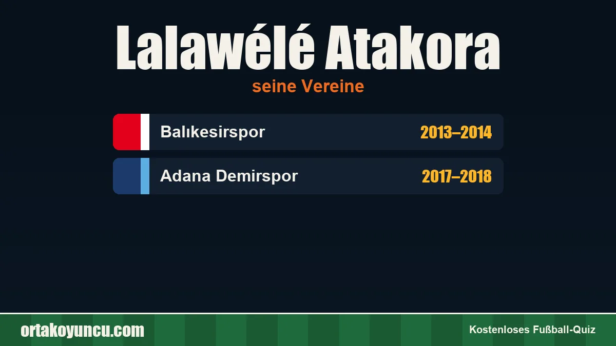 Lalawélé Atakora: Vereine und Jahre