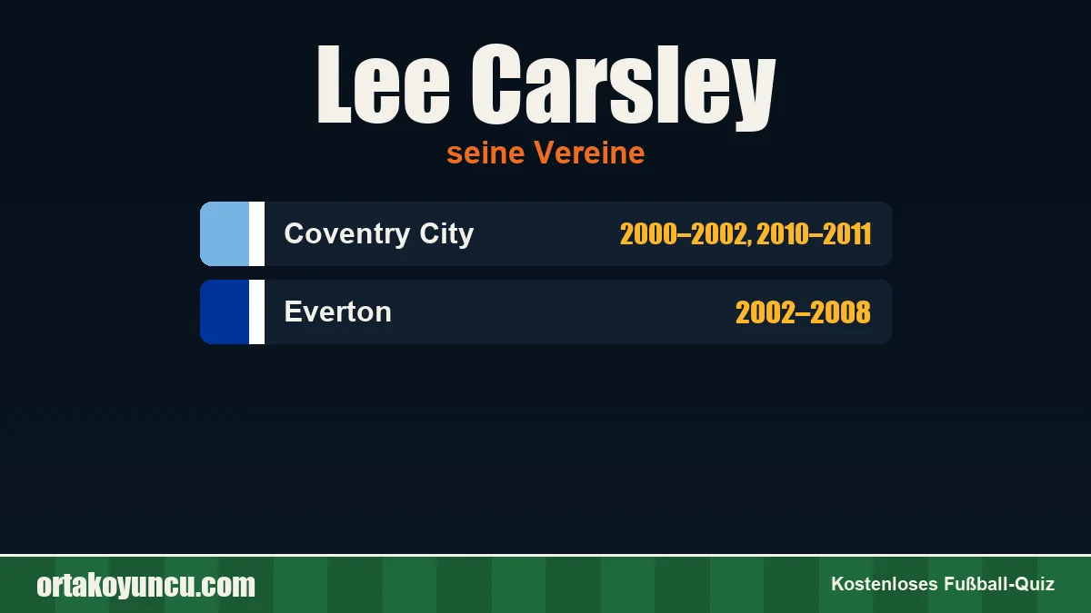 Lee Carsley: Vereine und Jahre