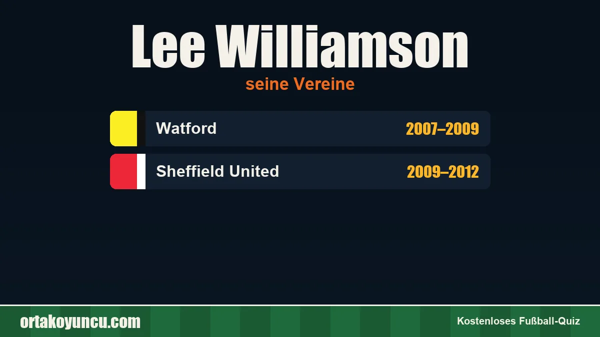 Lee Williamson: Vereine und Jahre
