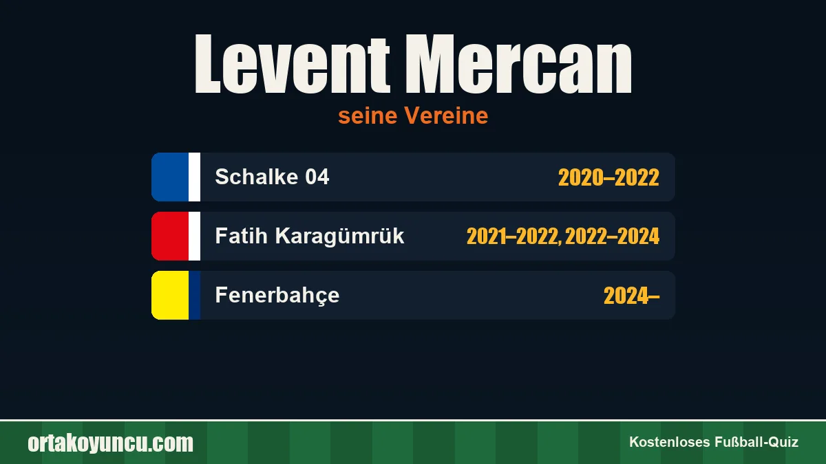 Levent Mercan: Vereine und Jahre