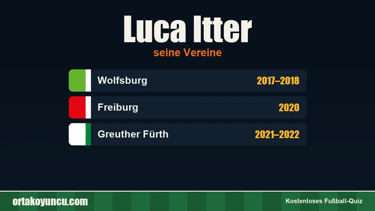 Luca Itter: Vereine und Jahre