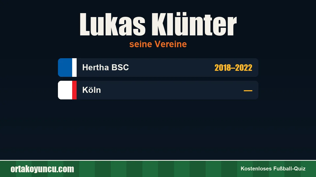 Lukas Klünter: Vereine und Jahre