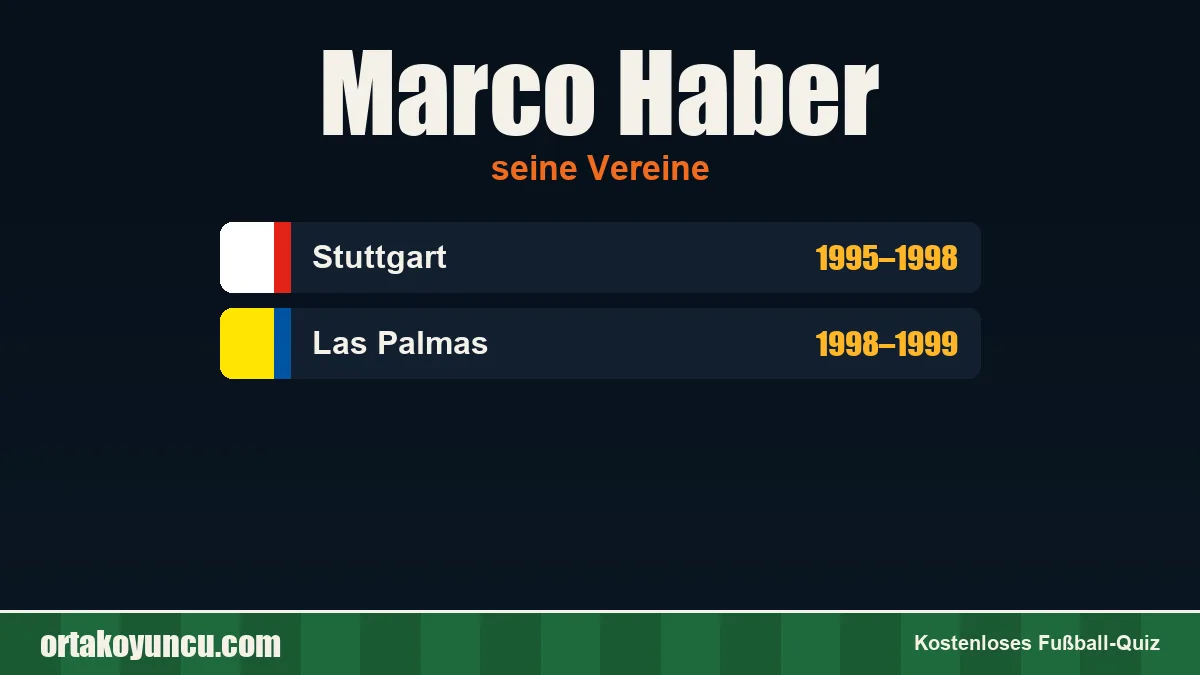 Marco Haber: Vereine und Jahre